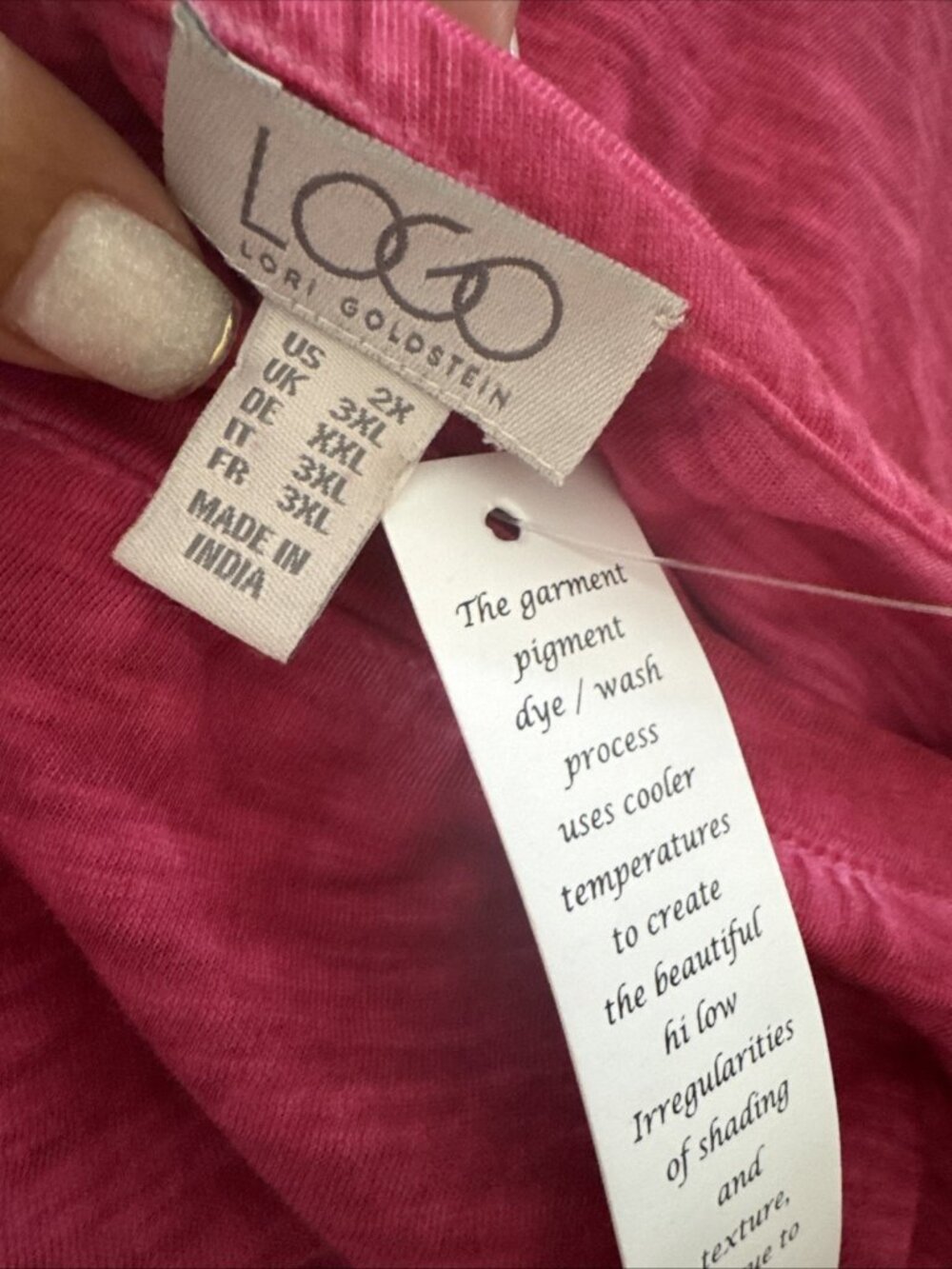 LOGO by Lori Goldstein Tunic Top 2X Short Sleeve Cotton Pink NWT - Picture 10 of 11